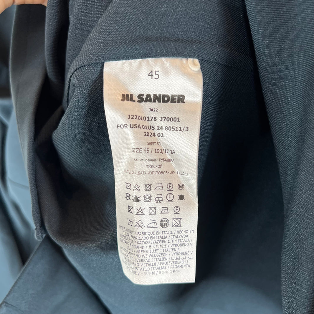 Jil Sander Teal Zip Up Light Overshirt