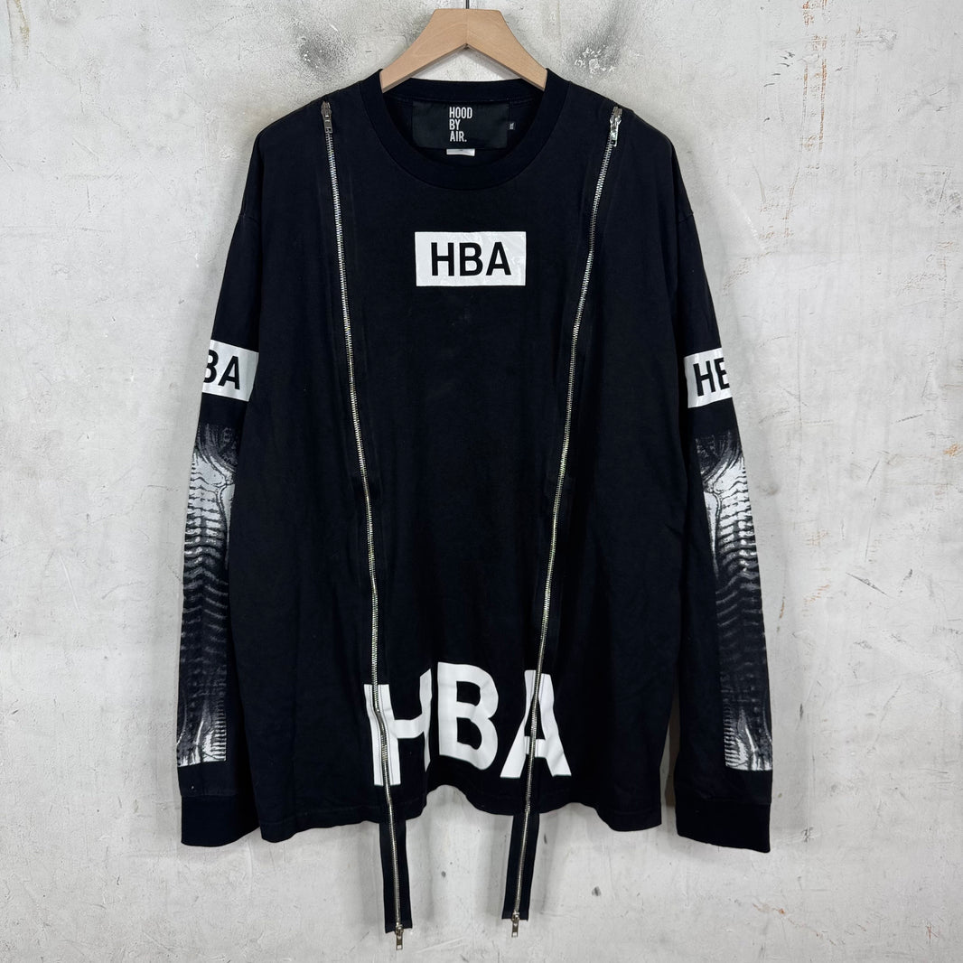 Hood By Air Zippered L/S Logo T-Shirt