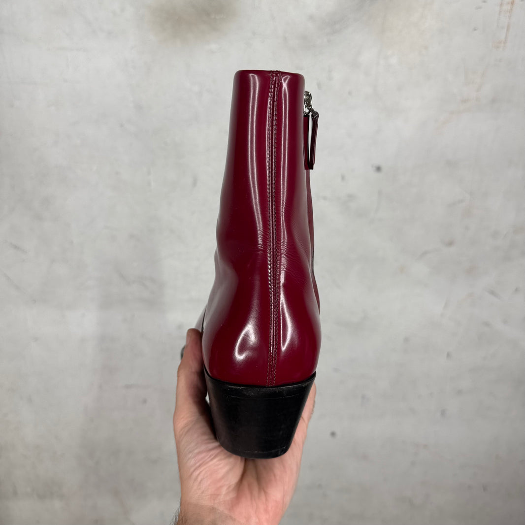 Calvin Klein 205W39NYC Maroon Patent Western Boots