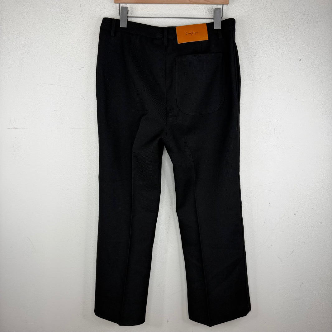 Second Layer Twill Pleated Bootcut Trousers