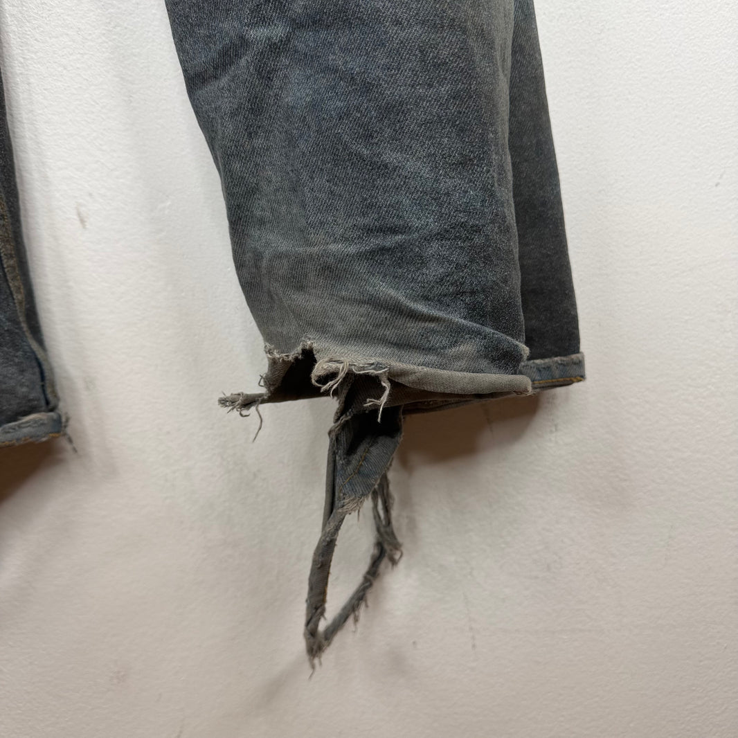 Balenciaga Waxed Mud Blue Wash Baggy Jeans