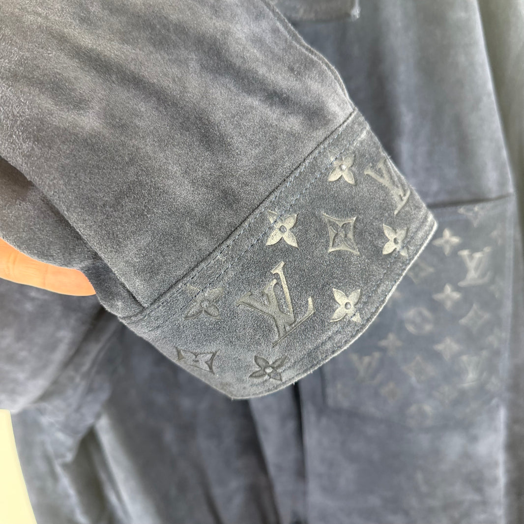 Louis Vuitton Navy Monogram Suede Overshirt