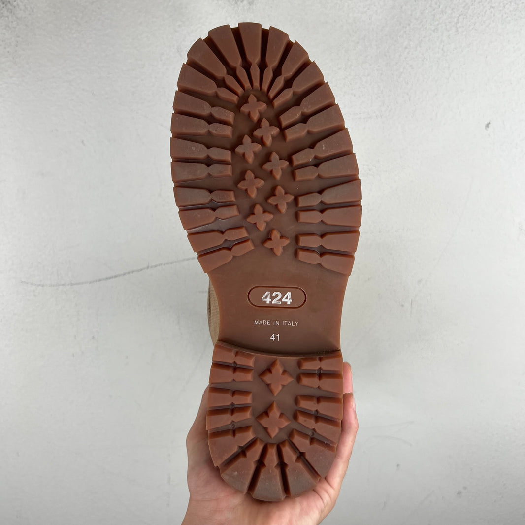 424 Beige Canvas Dragon Rider Boots