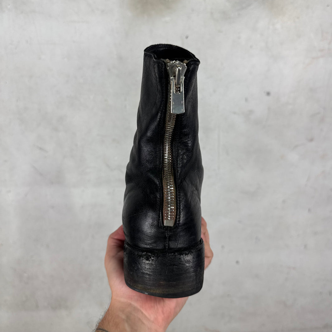 Guidi Black Leather Back Zip Boots