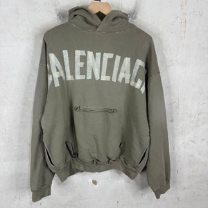 Balenciaga Grey Tape Pullover Hoodie