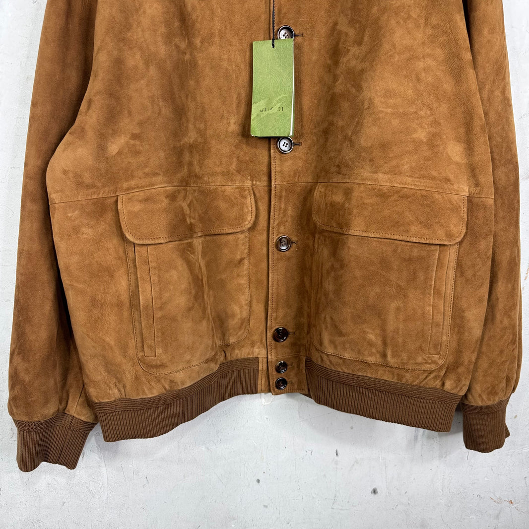 Gucci Suede Quilted Silk Bengal Jacket