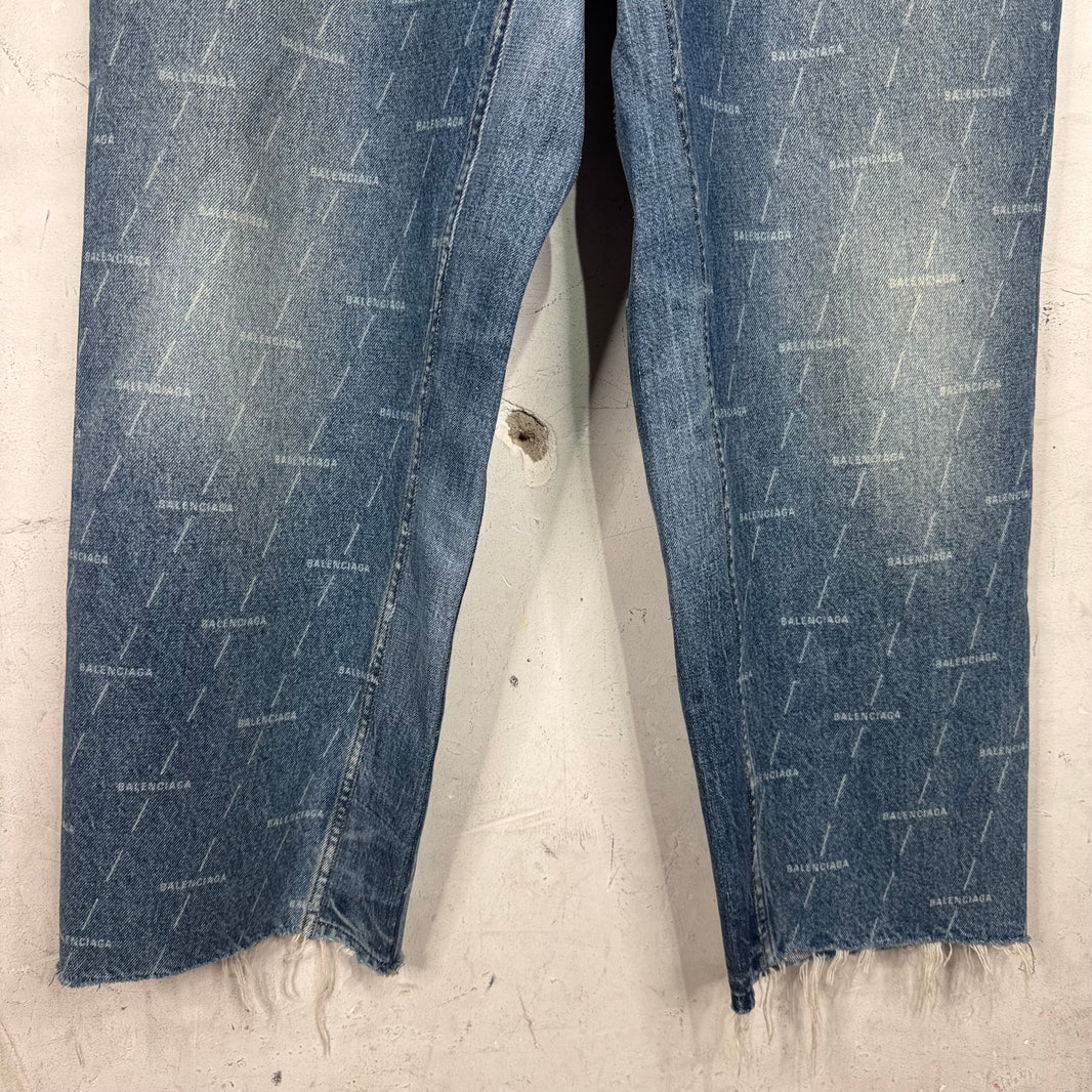 Balenciaga AOP Monogram Lightwash Jeans