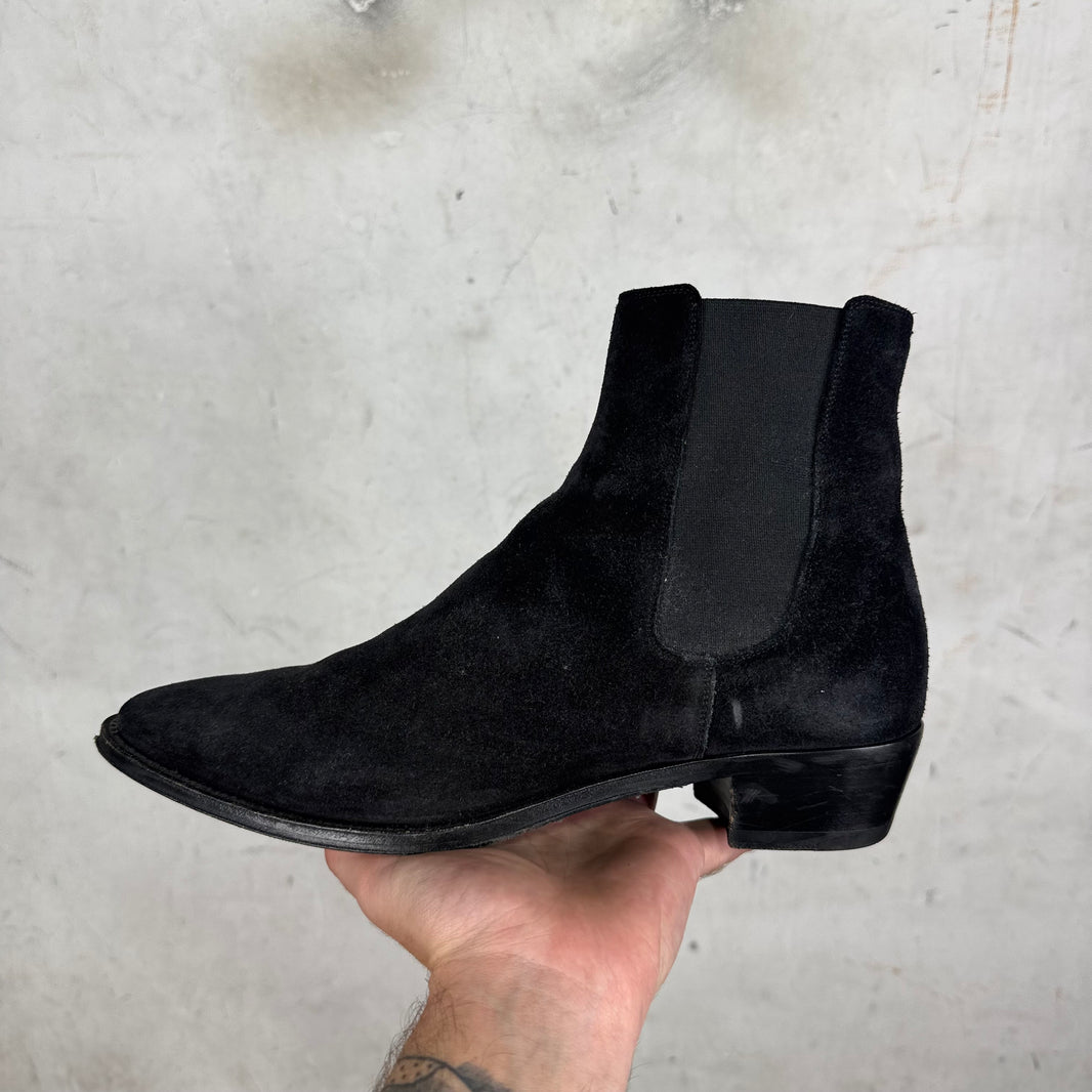 Celine Black Suede Chelsea Boots