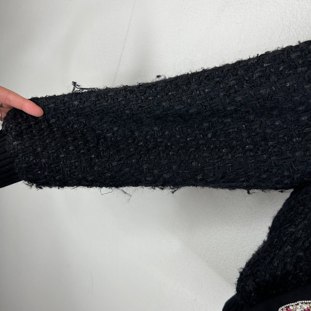 Chanel 22A Tweed Embellished Zip Up Jacket