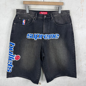 Supreme x Mitchell & Ness Bullets Denim Shorts