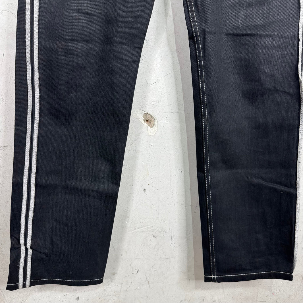 Margiela Reverse Seam Frayed Waistband Jeans
