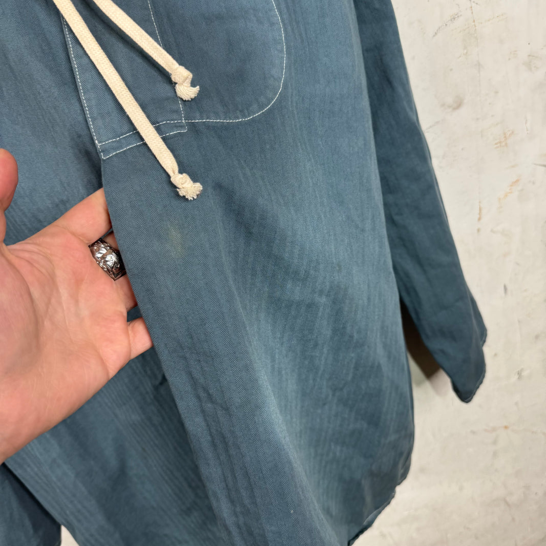 Margiela Oversized Laced Tunic Shirt Blue