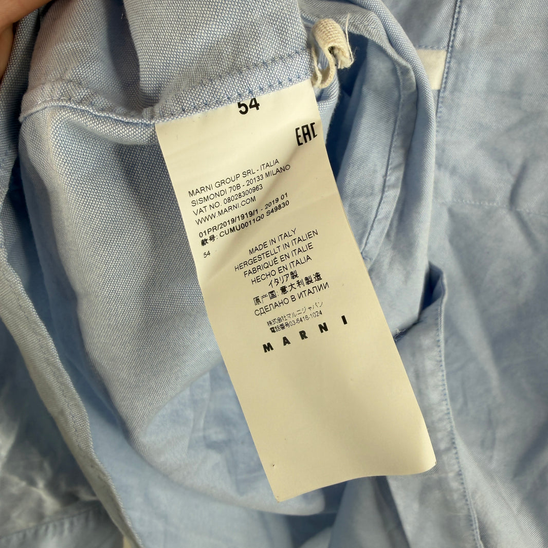 Marni Double Striped Blue Button Up LS Shirt