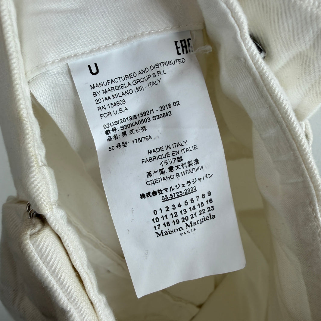 Margiela White Adjustable Waist Trousers