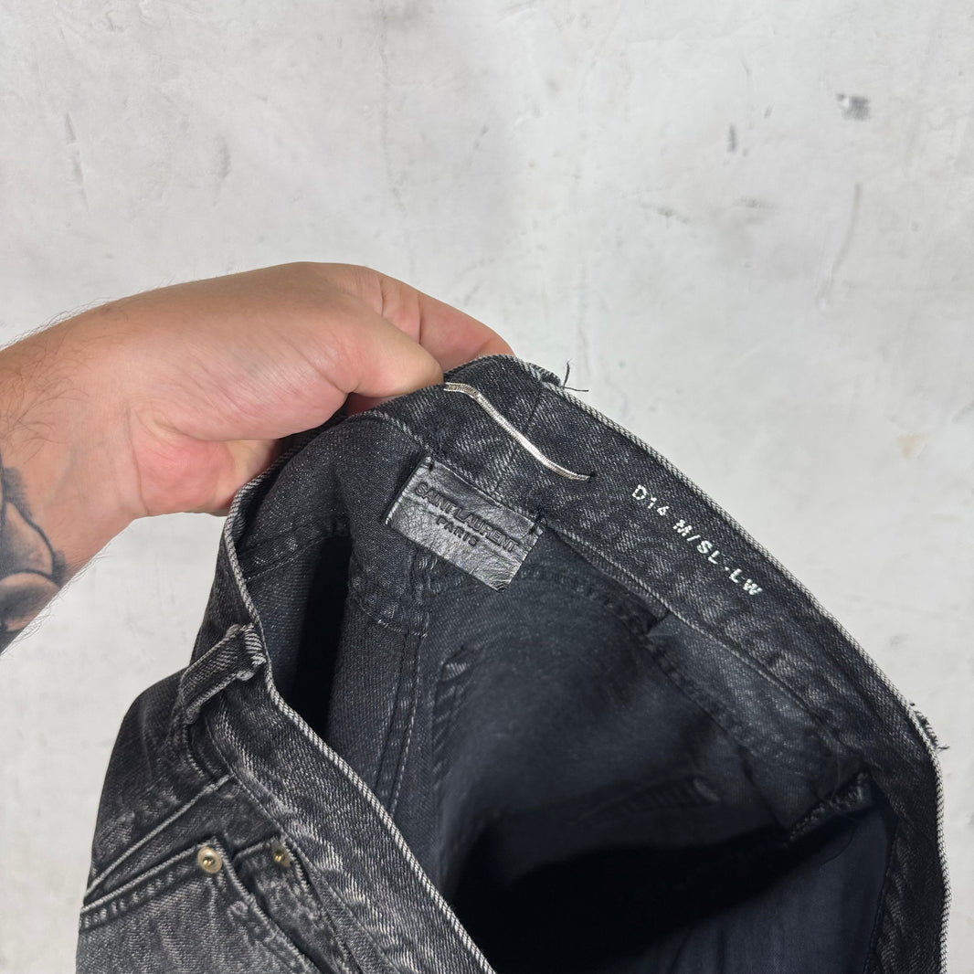 Saint Laurent Washed Black Patched D14 Jeans