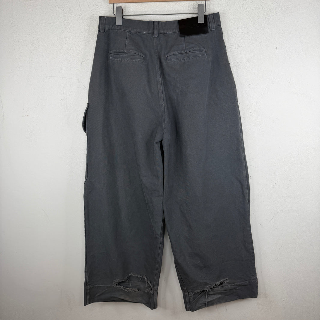 JW Anderson Gray Heavy Baggy Cargo Trousers