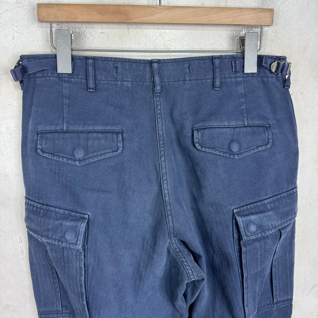 CDG Homme Navy Herringbone Cargos