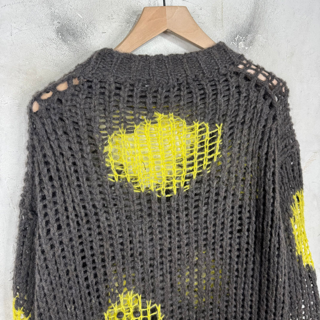 Acne Studios Loose Gauge Yellow Patched Sweater