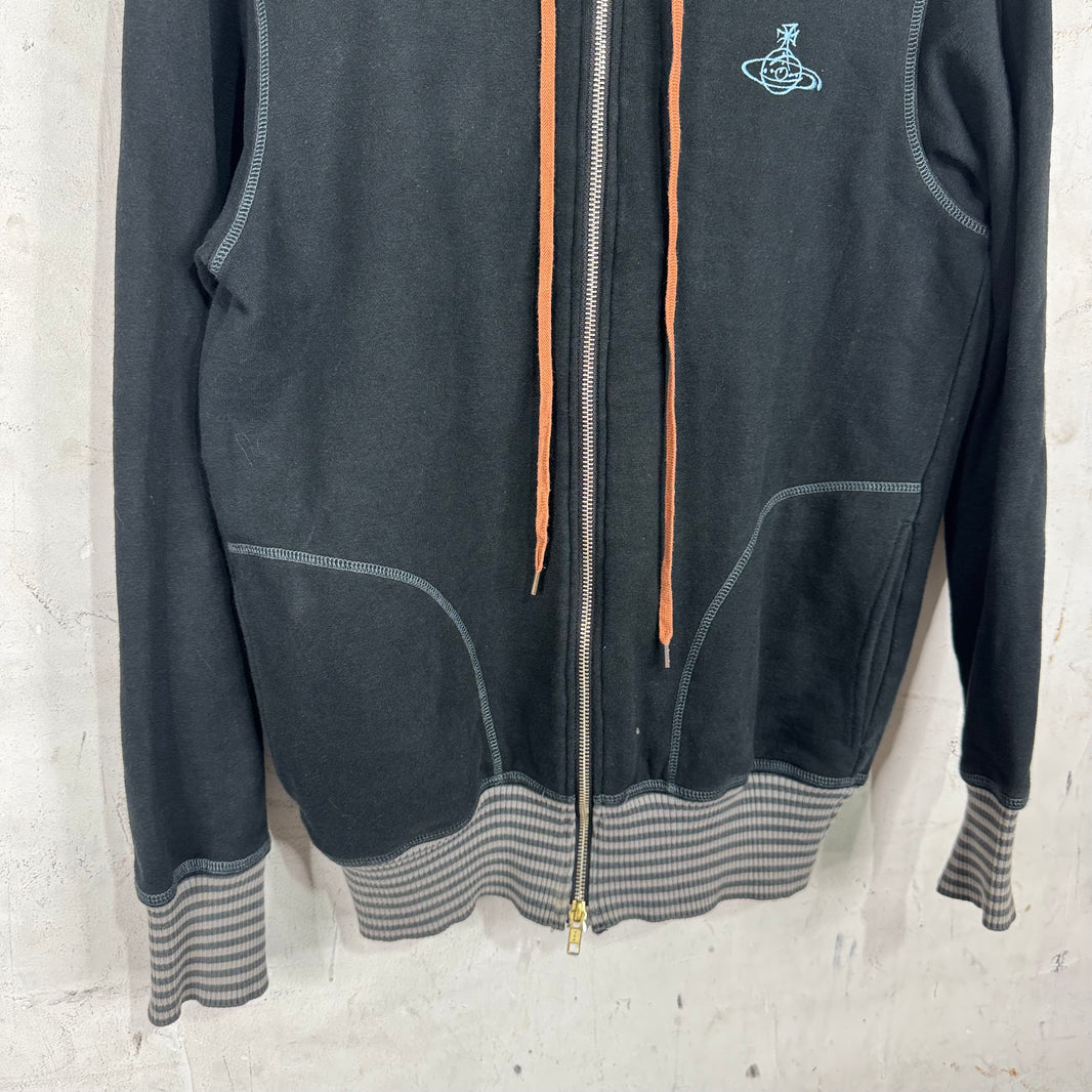 Vivienne Westwood Stripe Ribbing Zip Hoodie