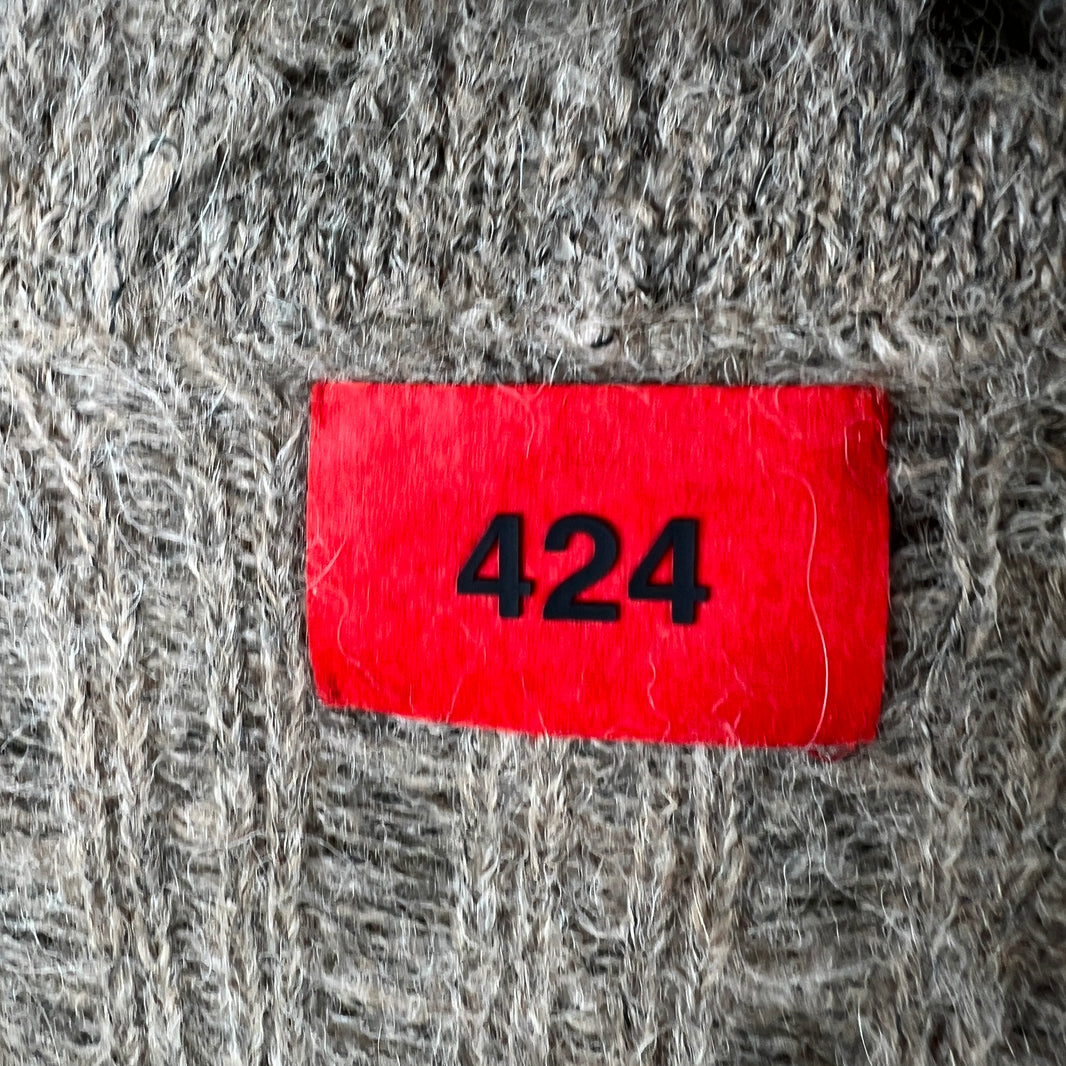 424 Beige Knit Hoodie
