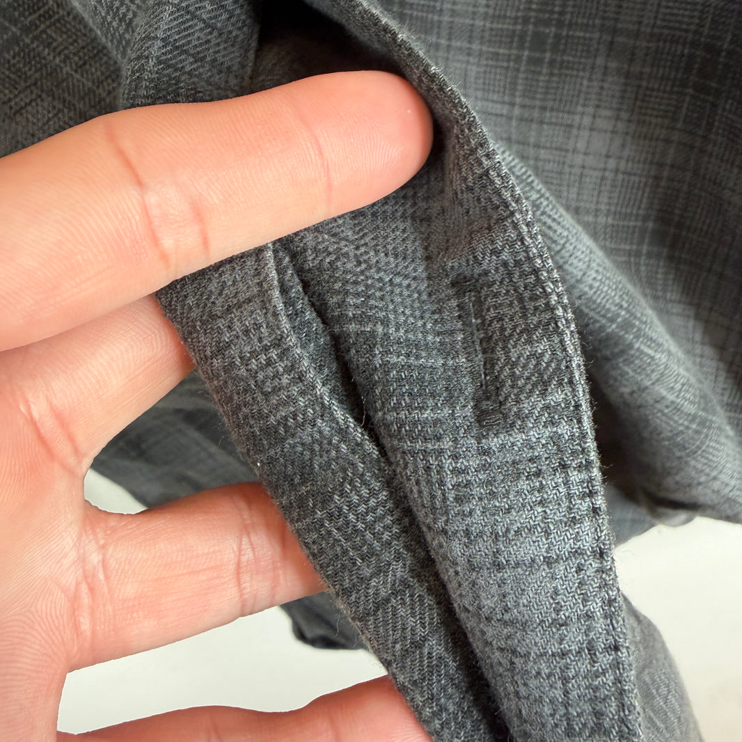 Supreme Gray/Black Button Up Flannel