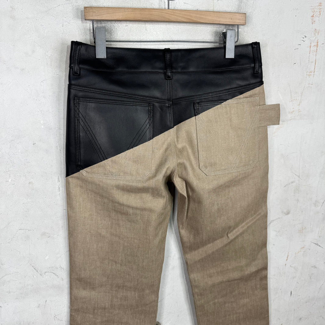 Bottega Veneta 2020 Canvas Leather Panelled Jeans