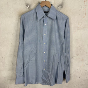 Dolce Gabanna Blue Striped LS Button Up