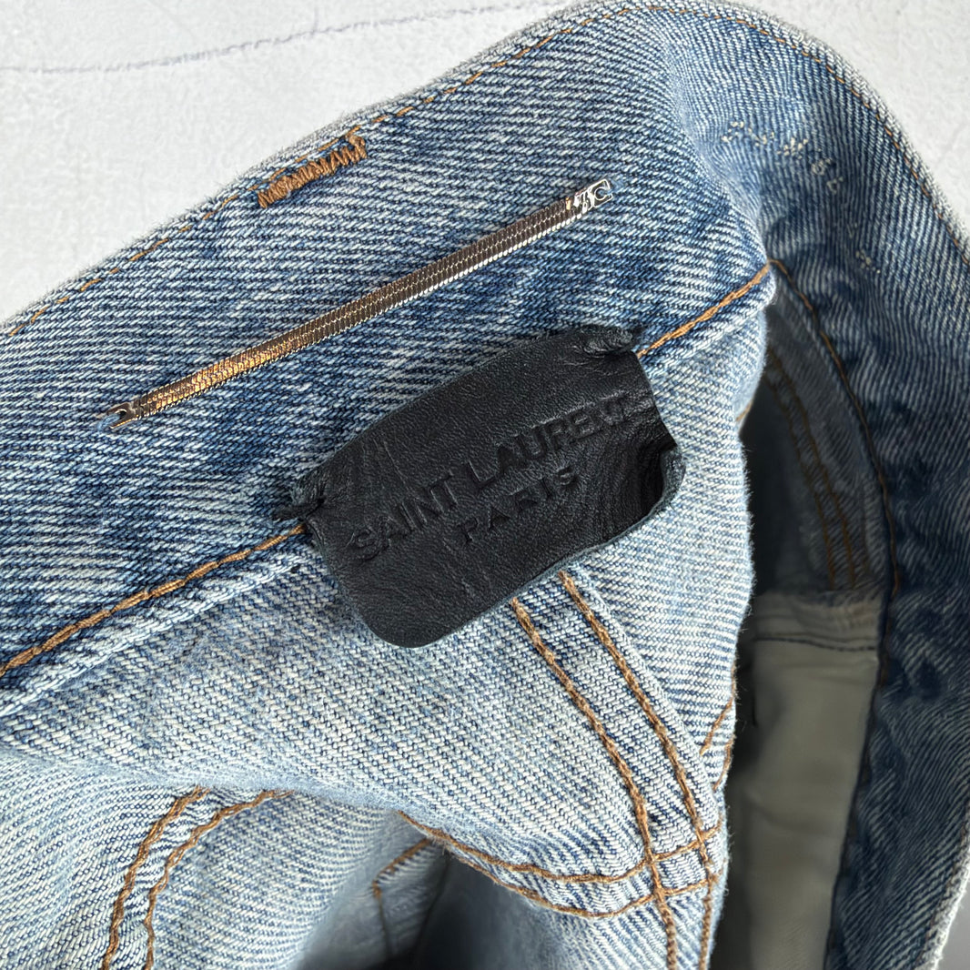 Saint Laurent D18 Blue Distressed Jeans