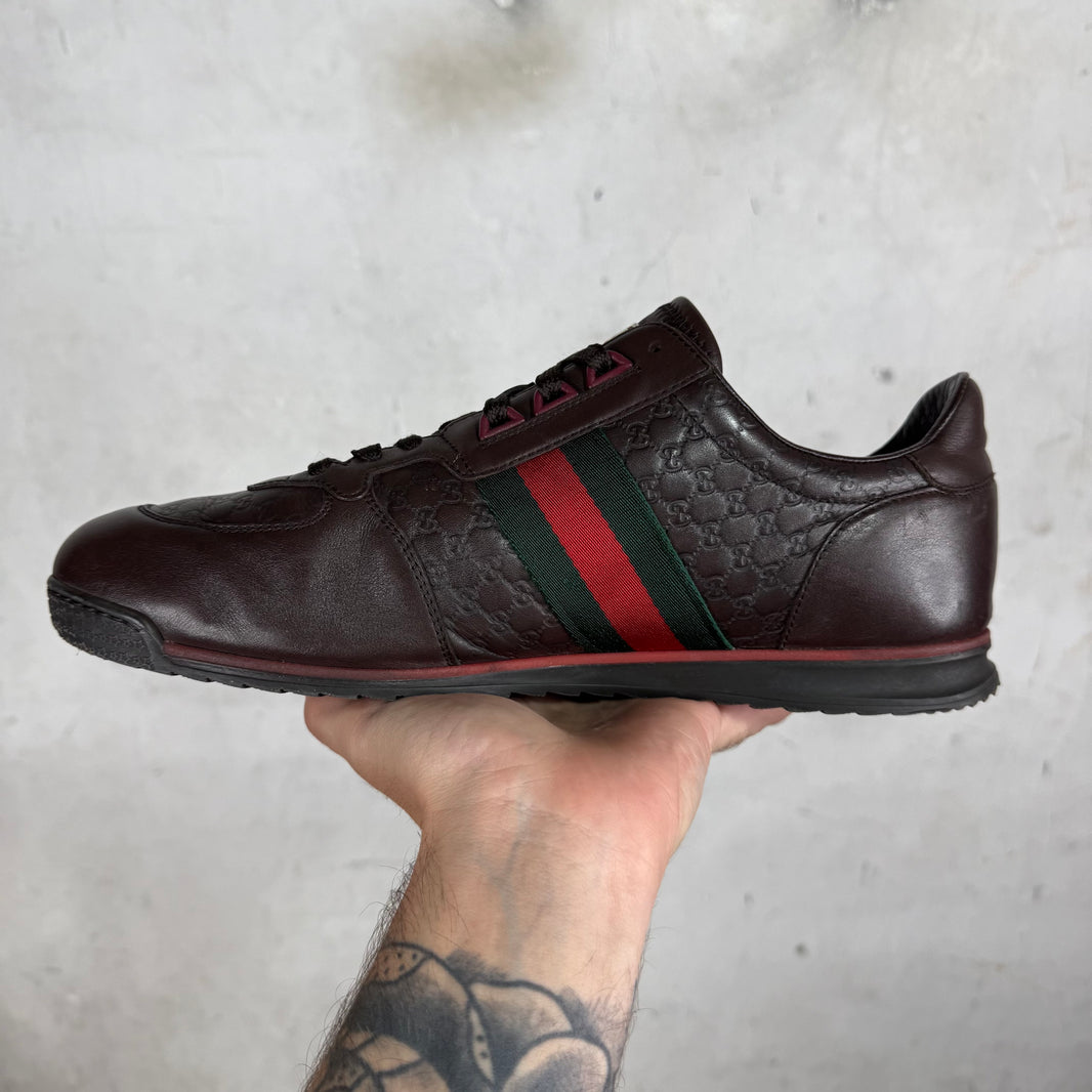 Gucci Brown Embossed Monogram Runners