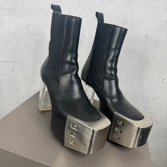 Rick Owens Black Kiss Heel Boots