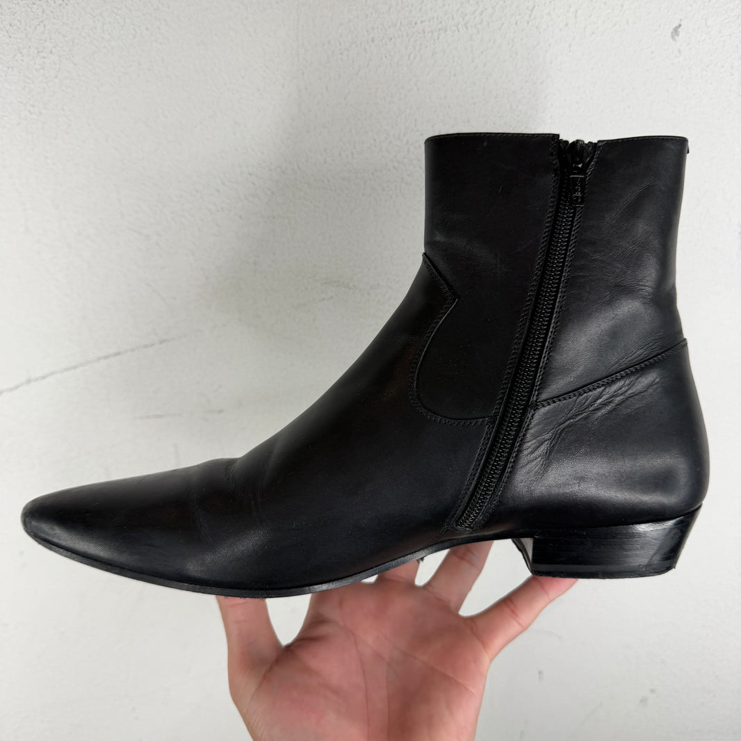 Saint Laurent Black Zipper Boots