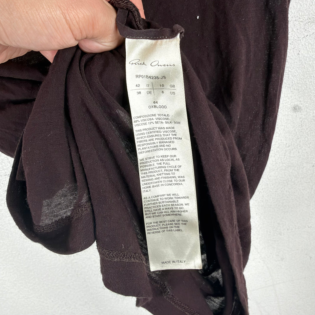 Rick Owens Oxblood Level T-Shirt