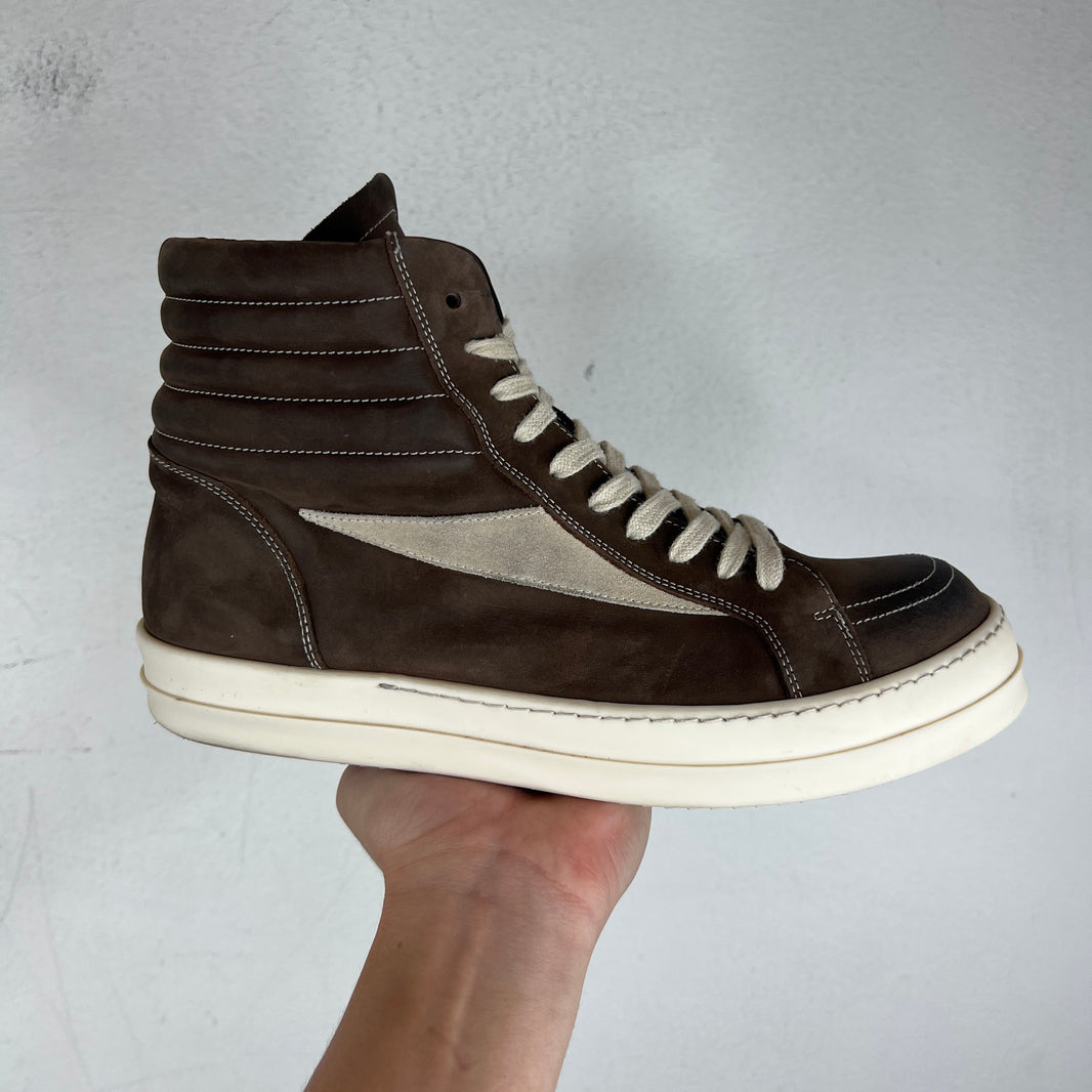 Rick Owens Brown Suede Vans High Sneakers