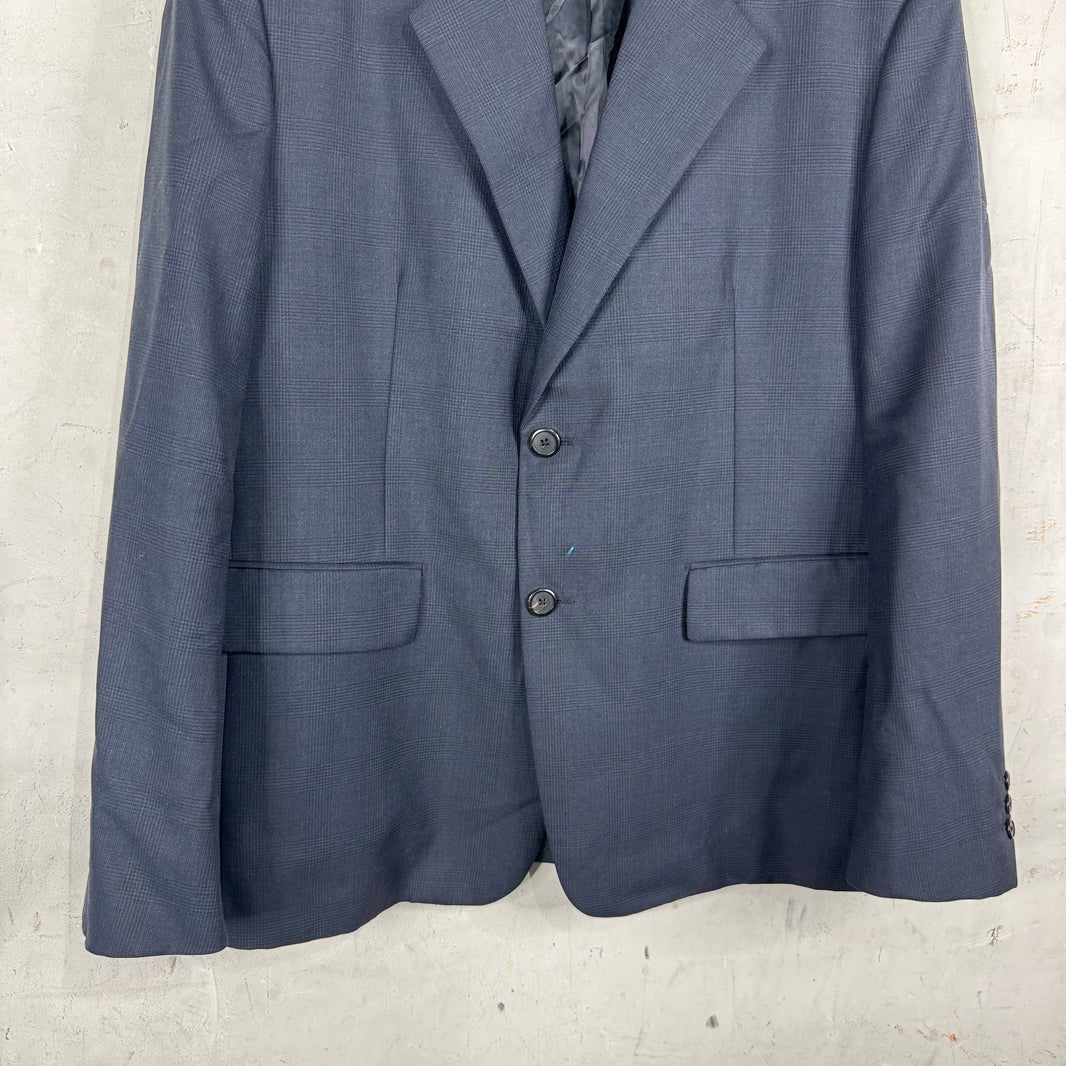 Prada Triangular Badge Navy Double Breasted Blazer