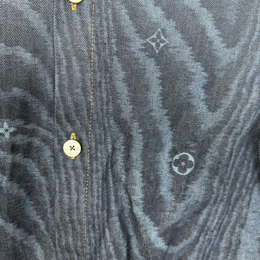 Louis Vuitton Monogram Denim Button Up Shirt