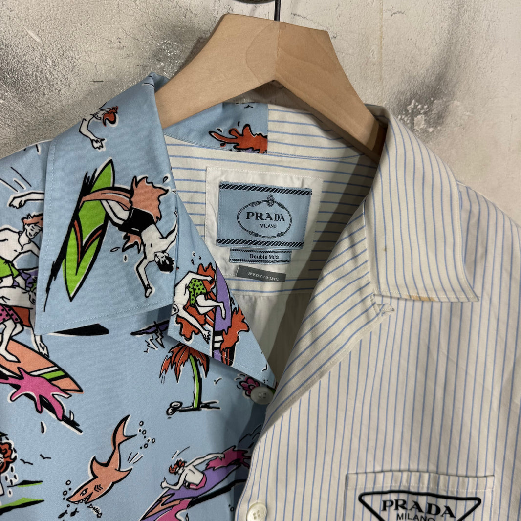 Prada Beach Stripe Double Match Shirt