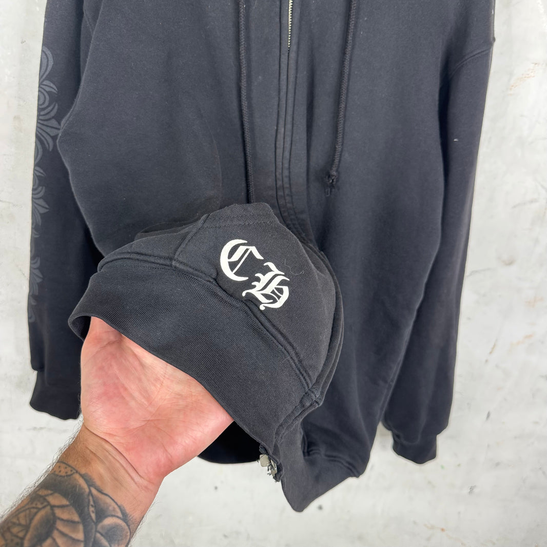 Chrome Hearts Floral Red Scroll Thermal Zip Hoodie