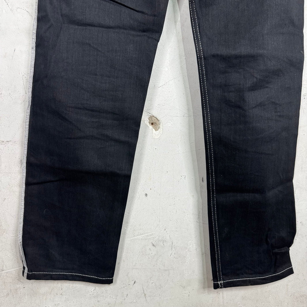 Margiela Reverse Seam Frayed Waistband Jeans