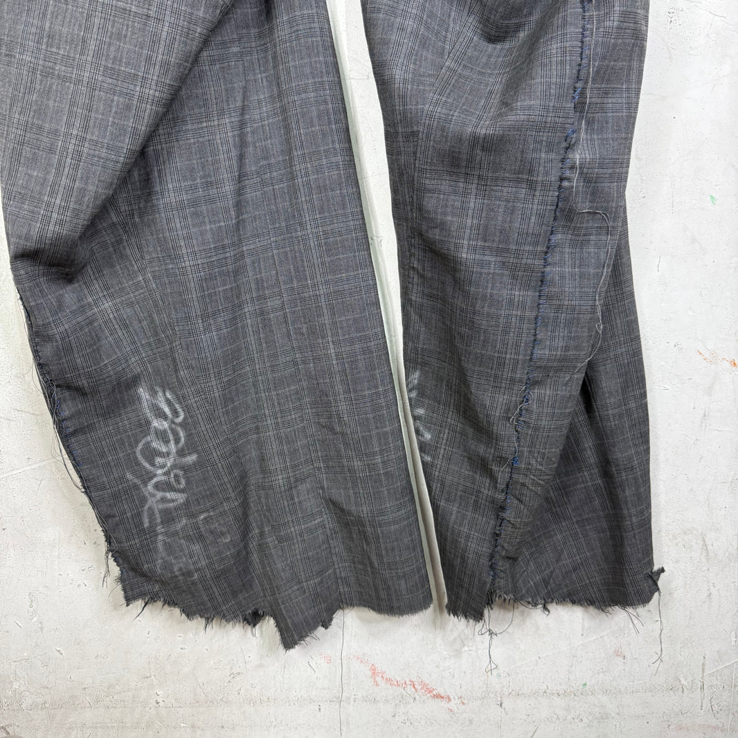 Balenciaga Grafitti Tartan Trousers