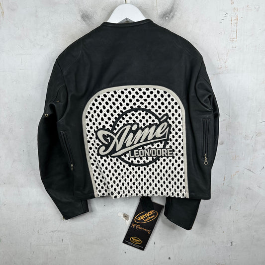 Aime Leon Dore x Vanson Woven Raffia Leather Jacket