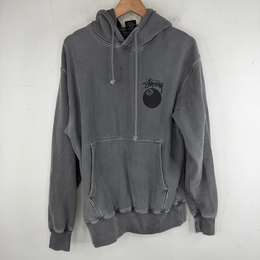 Stussy 8 Ball Washed Gray Hoodie