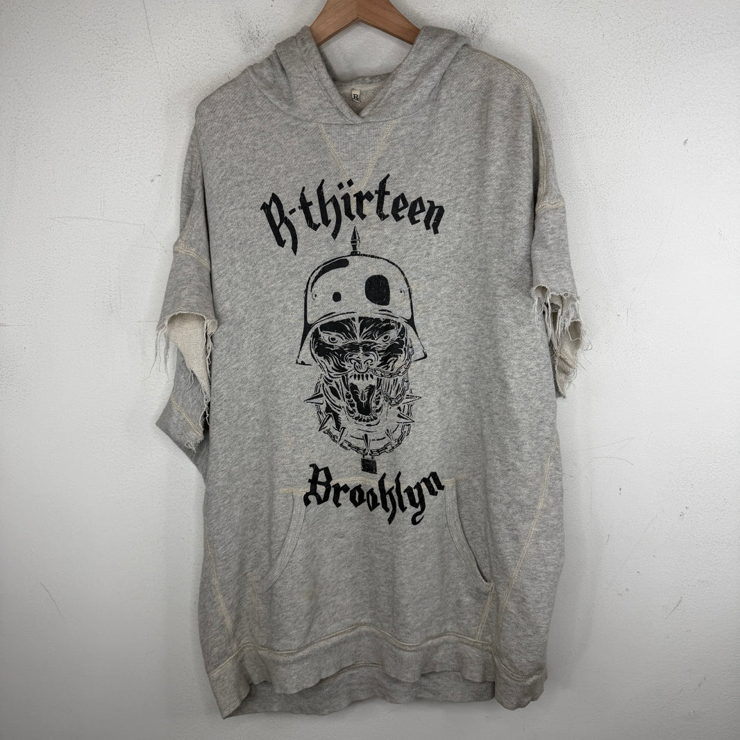 R13 Brooklyn Distressed Sleeveless Hoodie