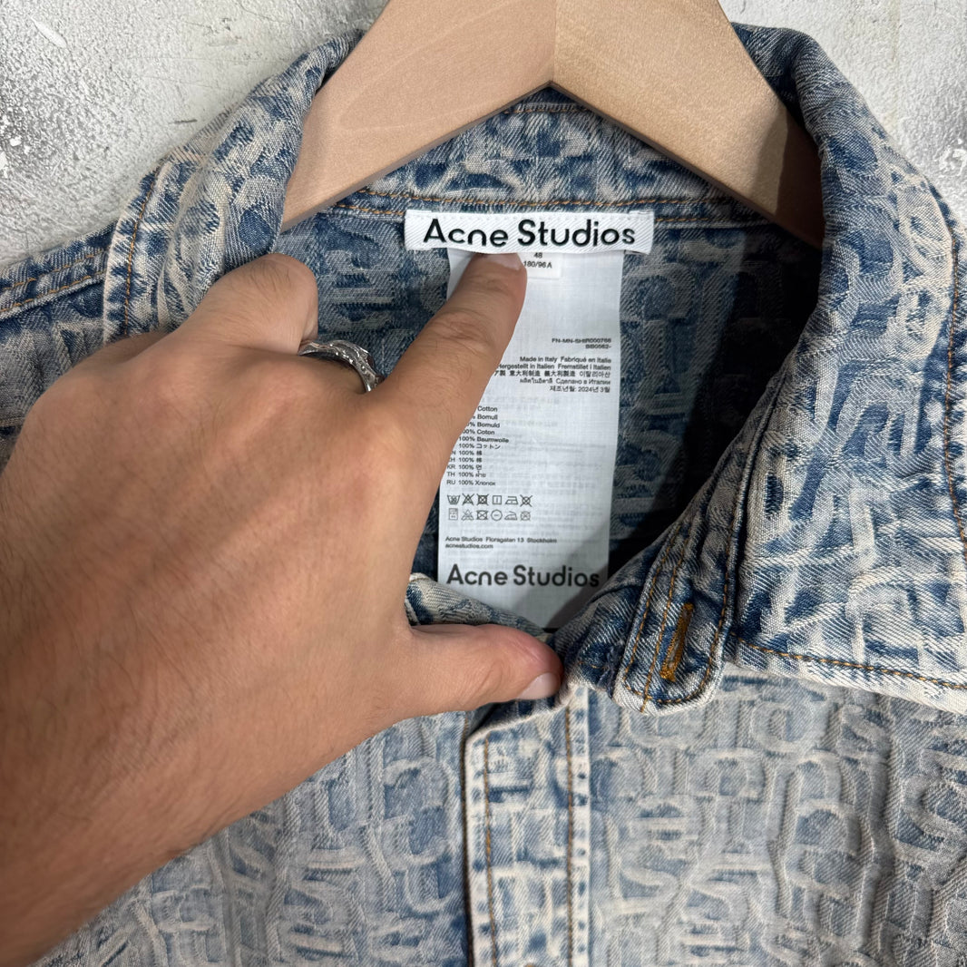 Acne Studios Jacquard Logo Denim Overshirt
