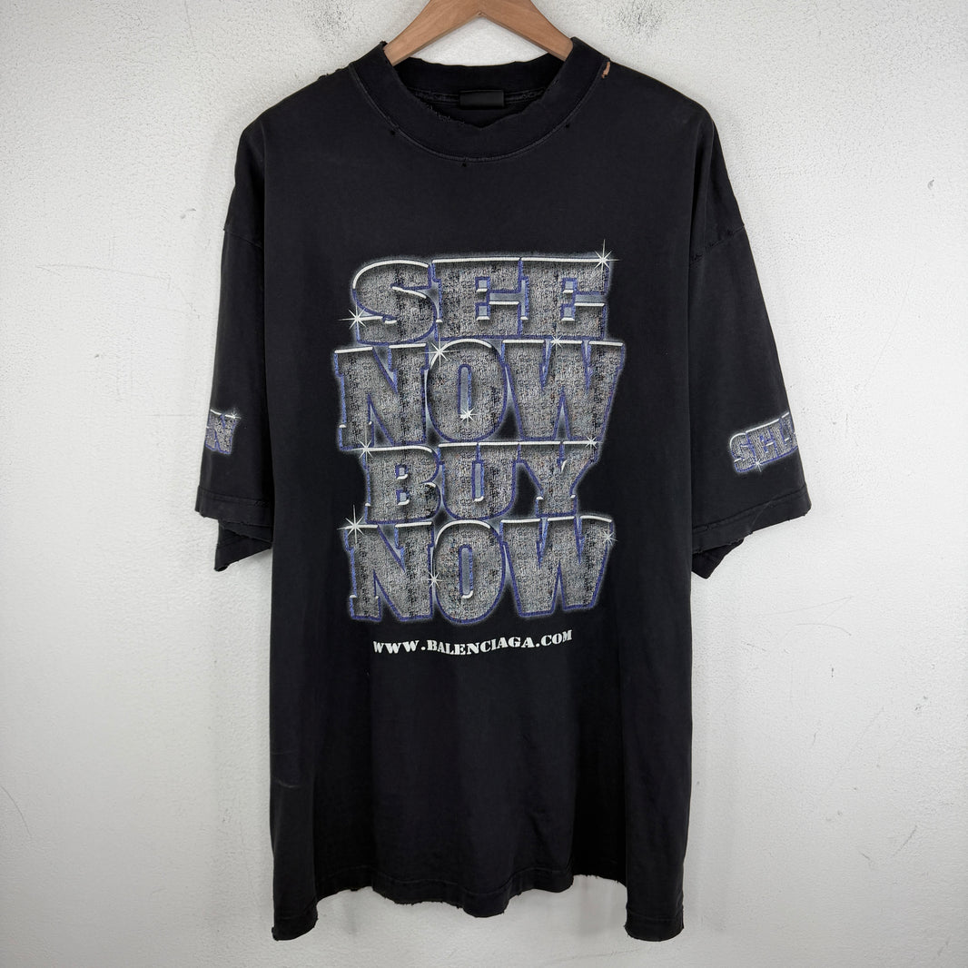 Balenciaga Distressed See Now Buy Now T-Shirt