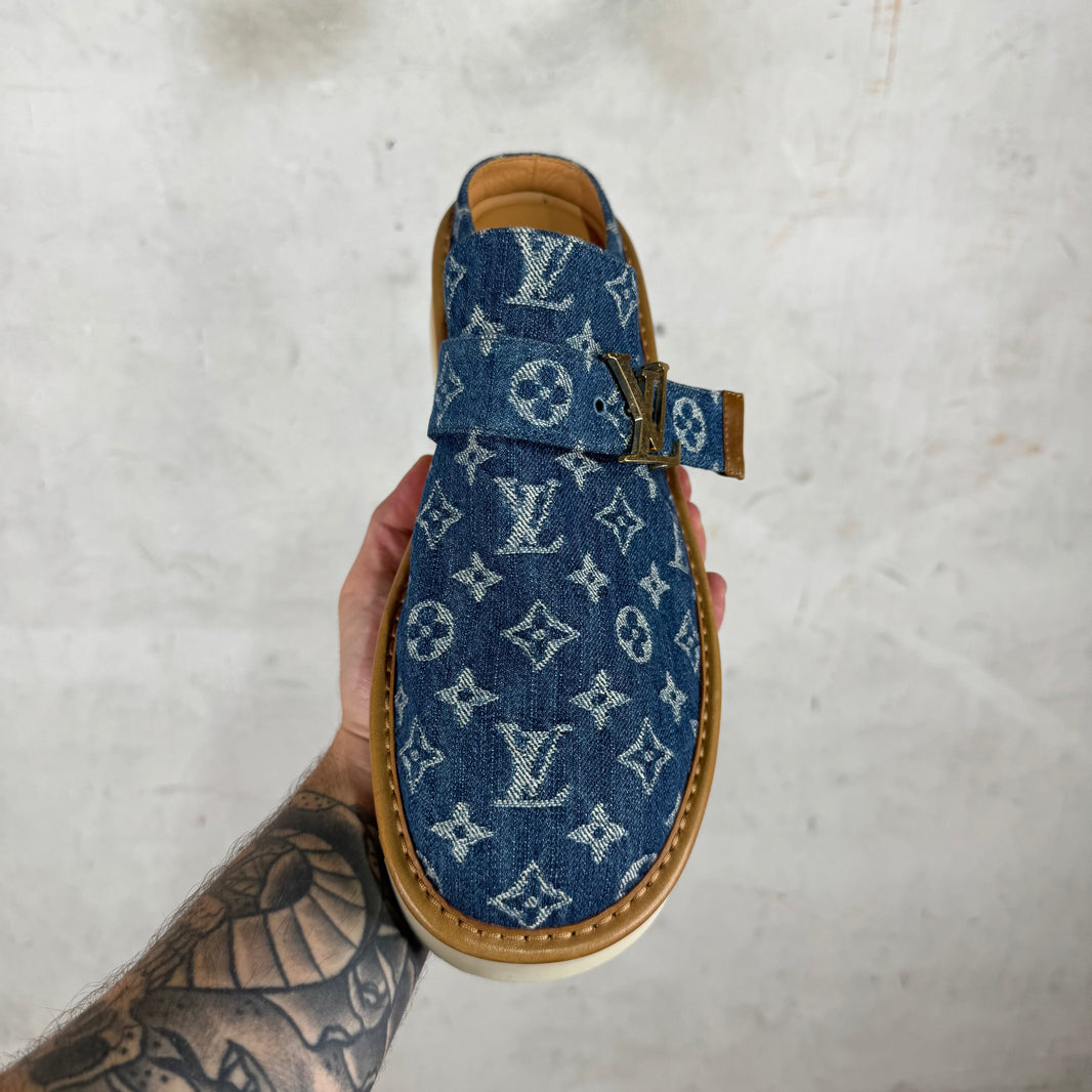 Louis Vuitton Denim Monogram Mules