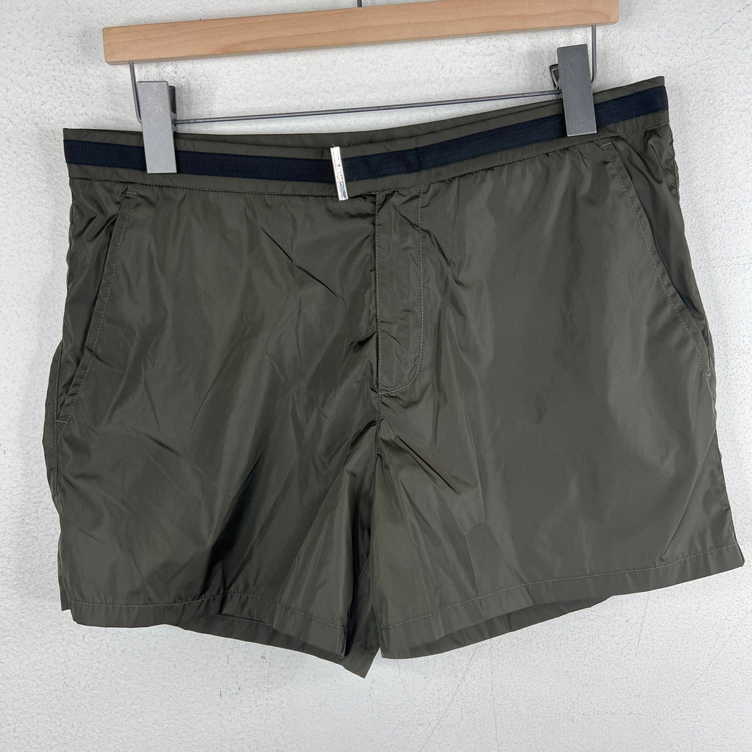 Prada Olive Nylon Swim Shorts
