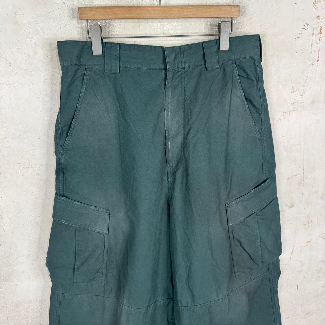 Balenciaga Green Drawstring Ripstop Cargos