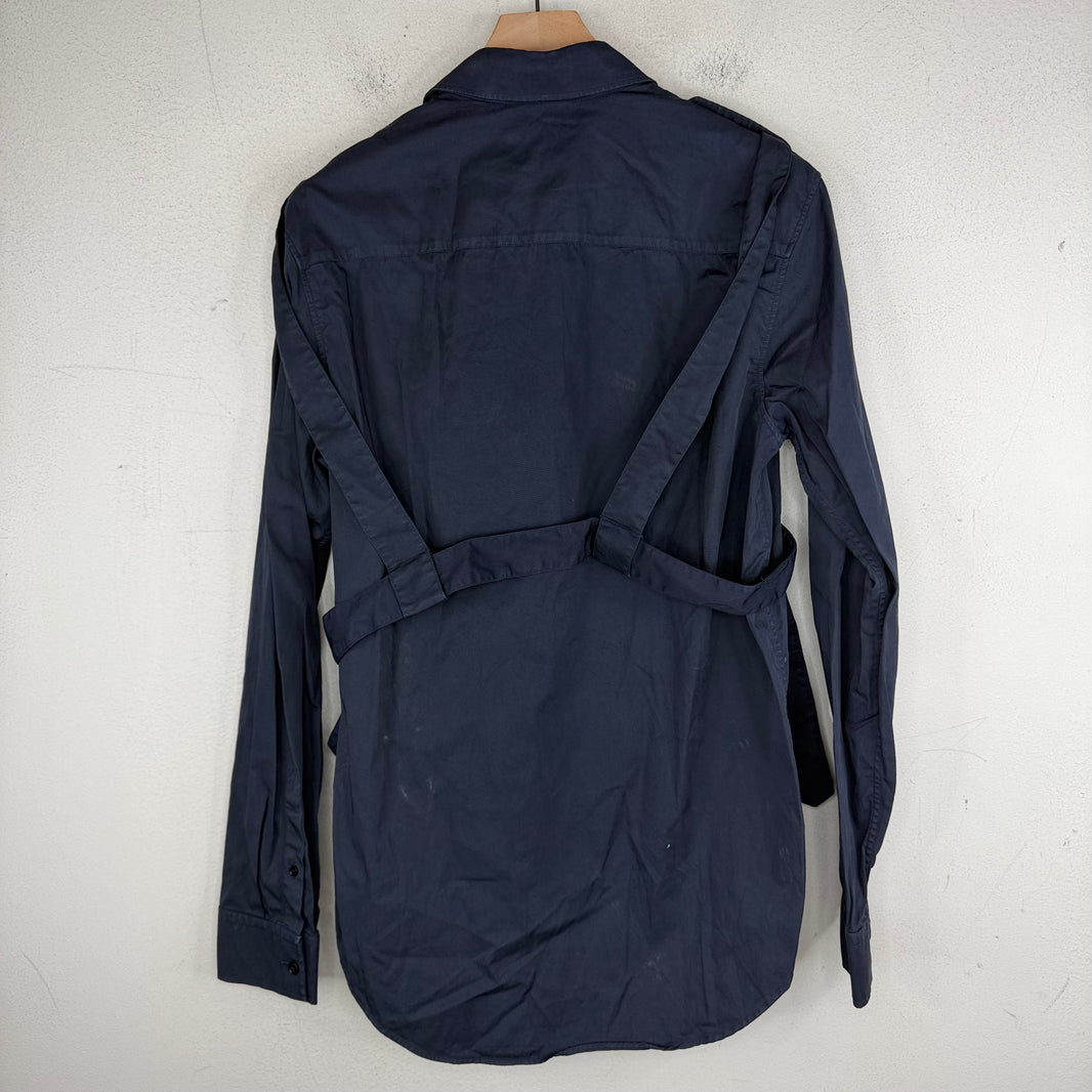 Helmut Lang Navy Bondage Button Up Shirt