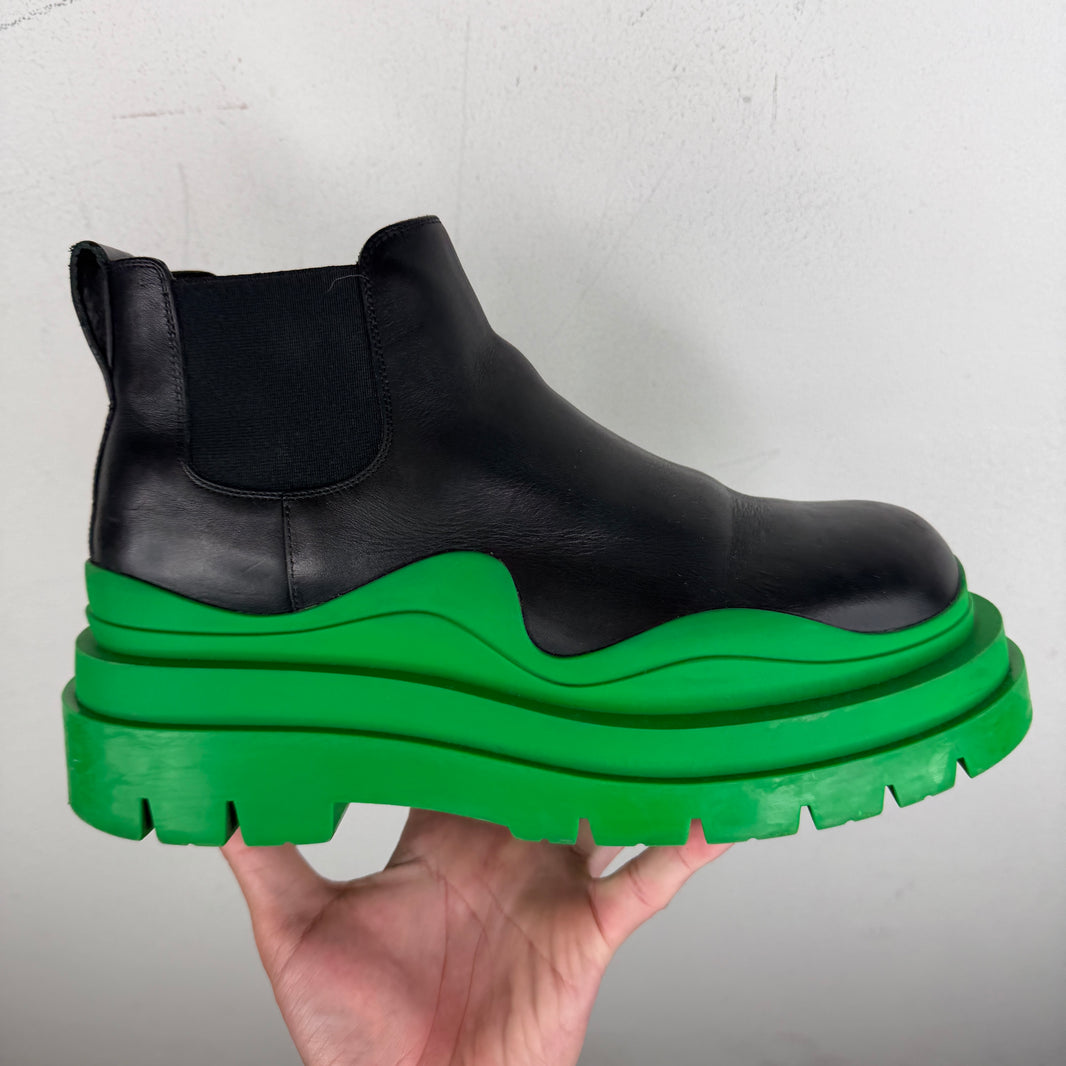 Bottega Veneta Green/Black Tire Boots