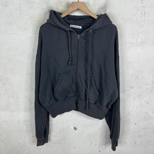Acne Studios Grey Cropped Zip Up Hoodie